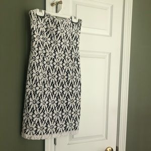 Aqua Lace Strapless Cocktail Dress